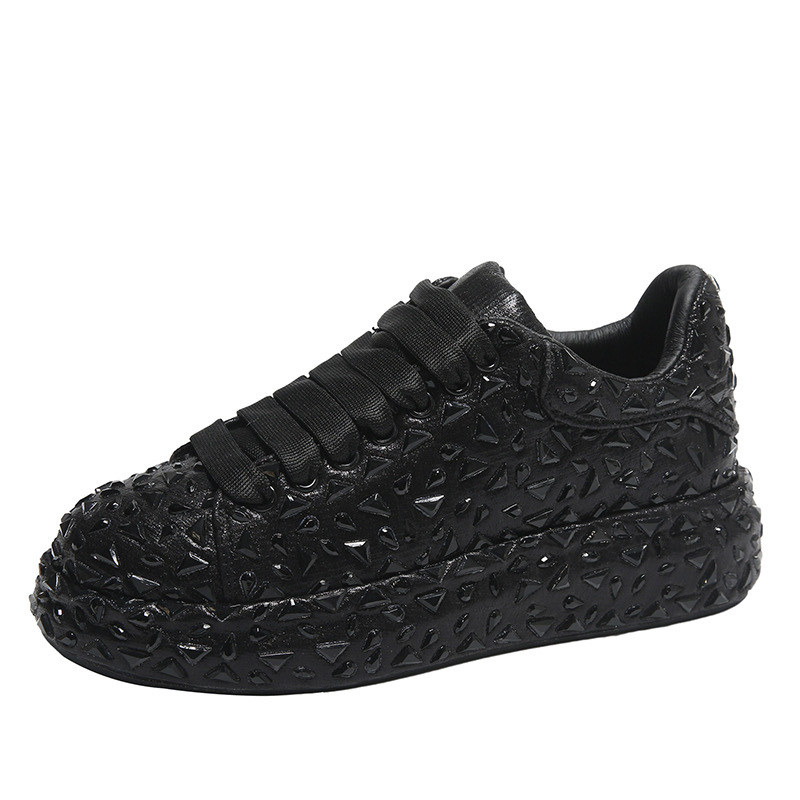 Free Shipping 2026 Women's Full Rhinestone Platform Sneakers Sparkly Crystal Embellished Chunky Sole Party Casual Shoes - view 8