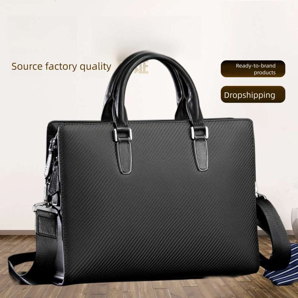 Luxury Shoulder Bags Totes Hobo Men S Business Genuine Leather Handbag New Cowhide Computer Briefcase Double Zipper Large Capacity Lawyer Bag SENYY