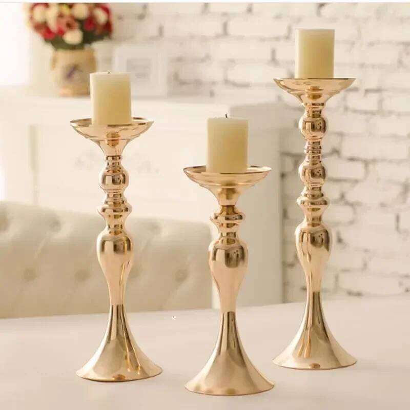 Vintage Iron Candle Holder Wedding Ludo Flower Ins Style High 50cm Candlelight Dinner Table Decoration Ornament Y260131