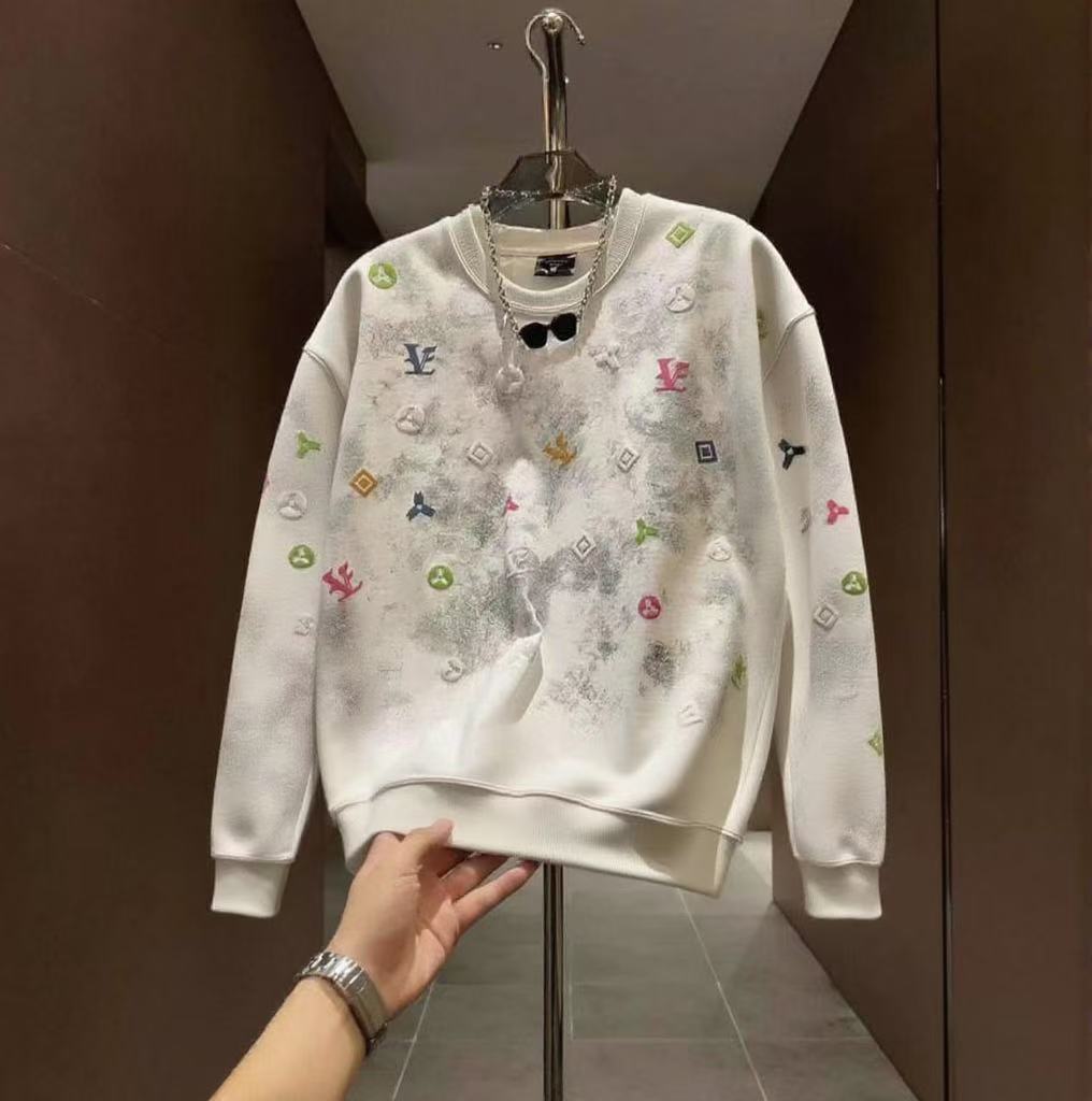 New design Sweatshirts 2026 Men's Premium Tie-Dye Sweatshirt, Slim Fit Long Sleeve Casual Pullover, Luxury Spring & Autumn Crewneck free shipping