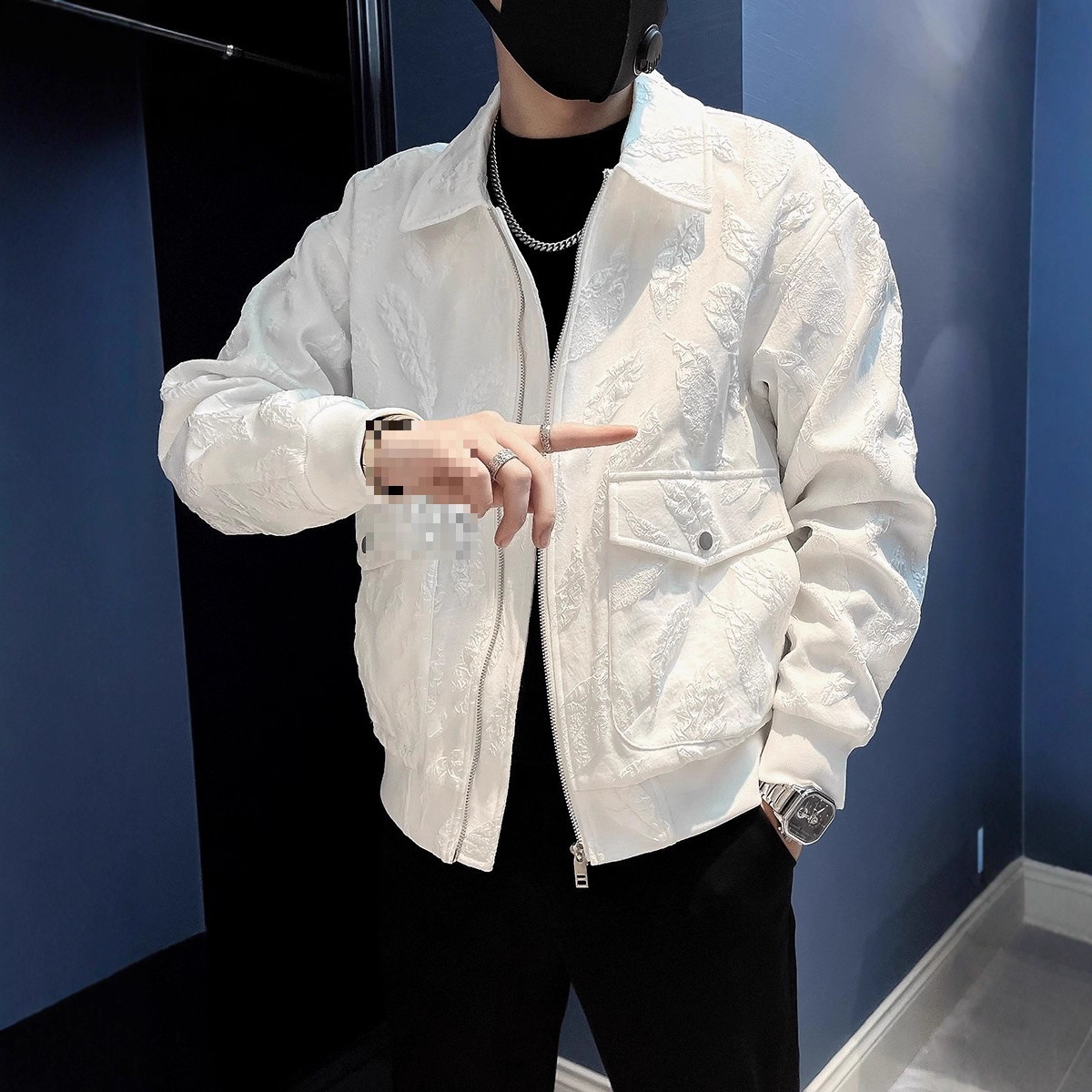 New Jacket men's slim jacquard jacket is versatile and comfortable