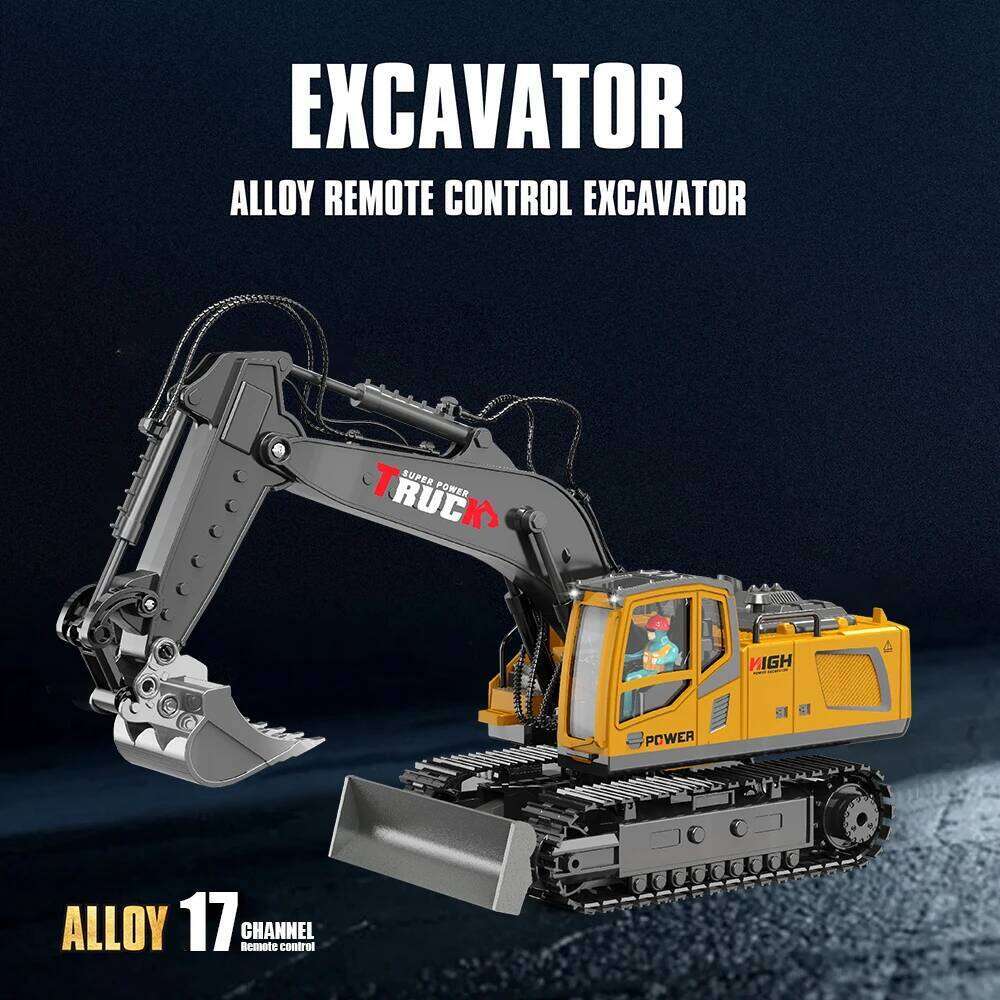 1/18 Truck Remote Control Car RC Excavator Simulation Alloy Electric 17CH Engineer Toy for Kids Boys Birthday Gift Y260131