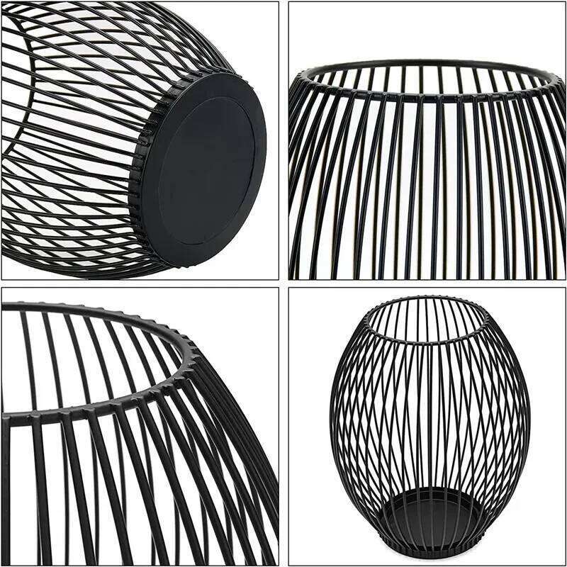 Black Lantern Vintage Iron Ornament Romantic Christmas Candle Holder Shooting Props Home Table Decoration Y260131