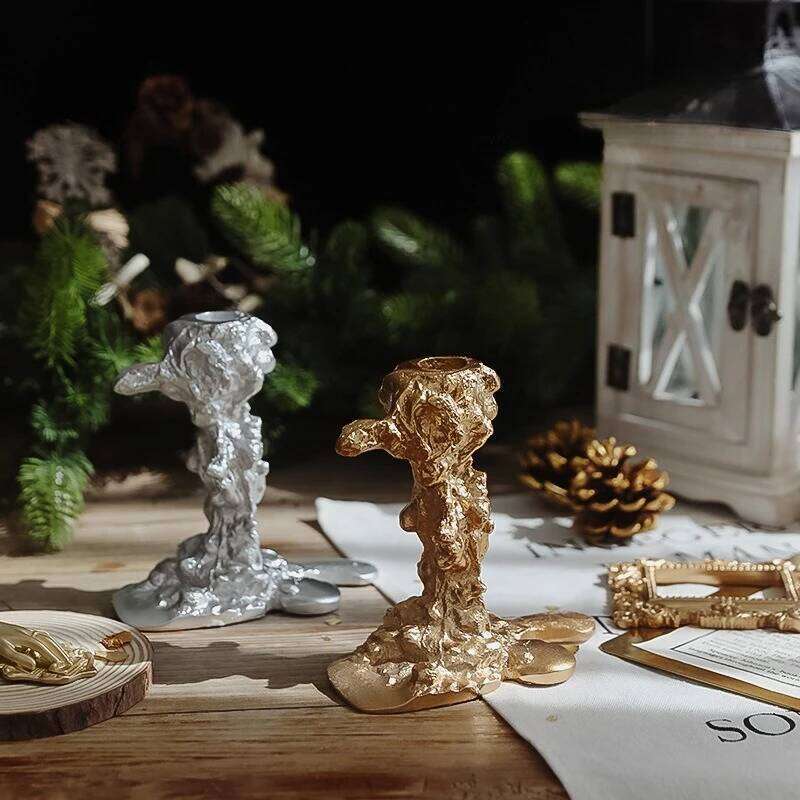 European Retro Candle Holder Ornament Candlelight Dinner Decoration Photo Prop Y260131