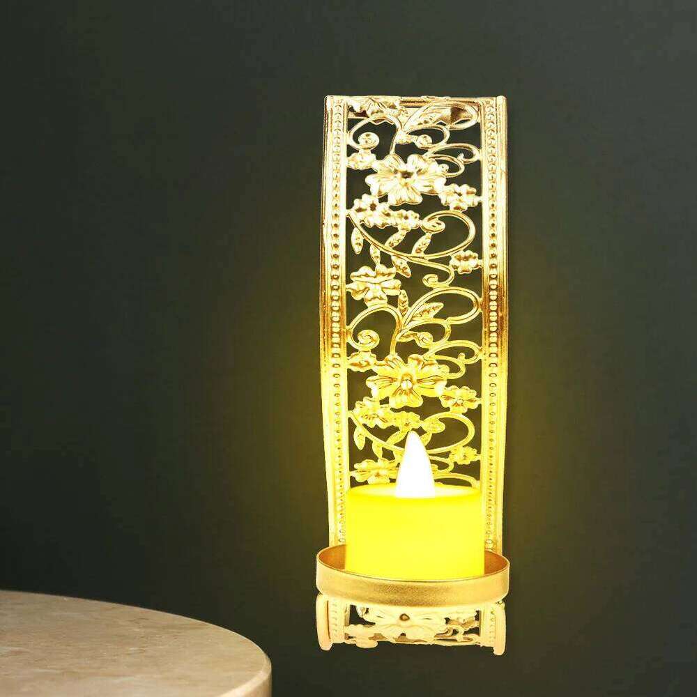 2Pcs Hollow Wall Metal Home Decoration Living Room Party Use Holders Candle Stand Candlestick Holder Y260131