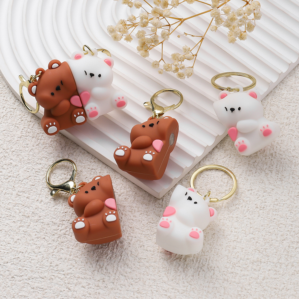 Free shipping Cute Puppy kitten couple backpack pendant trendy and exquisite cartoon key chain bag charm