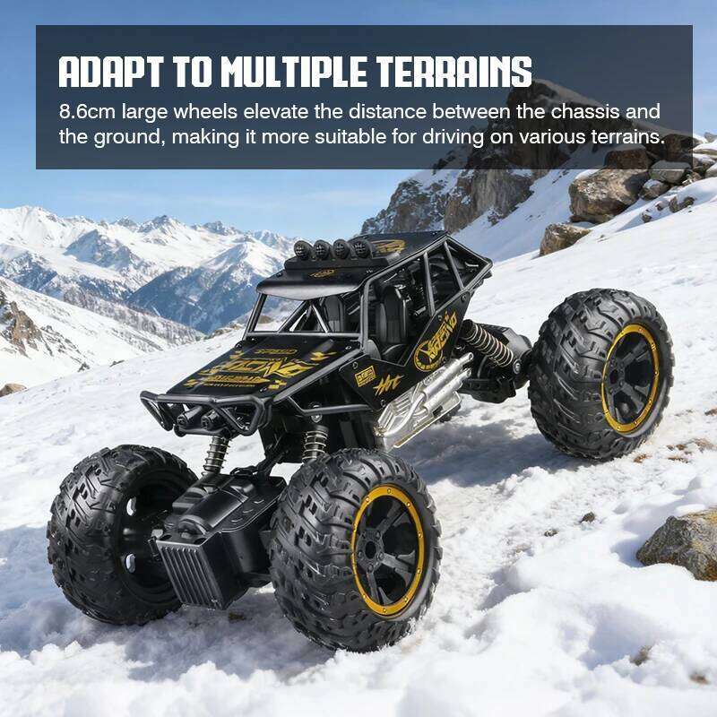 2.4g Remote Control Alloy Off-Road Climbing Car with Lights, Spray, Large Wheels, Rechargeable Children's Toy Car, Cross-Border Gift Y260131