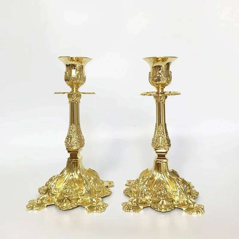 PEANDIM Gold Silver Metal Holders Christmas Party Candlestick Wedding Candle Stand Romantic Home Table Candelabra Decor Y260131