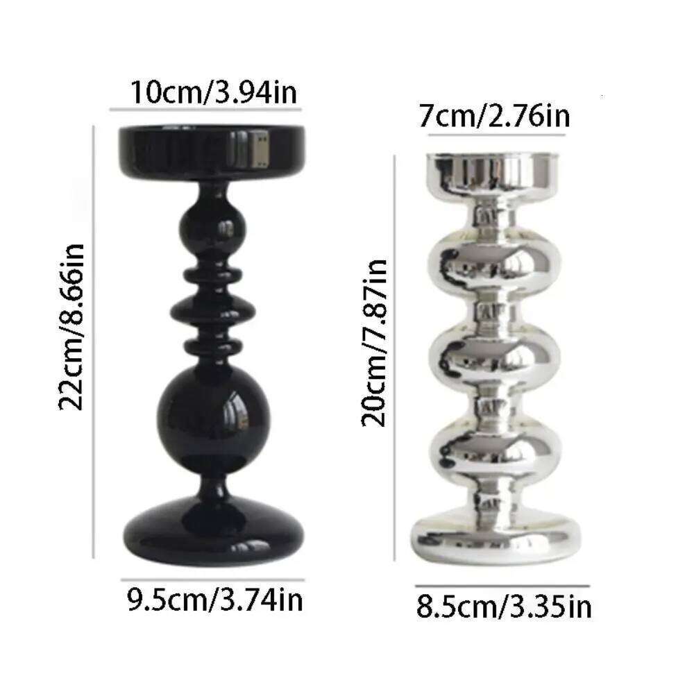 Simple European Style Glass Holders Elegant Unique Minimalist Candlestick Creative Retro Candle Stands Party Y260131
