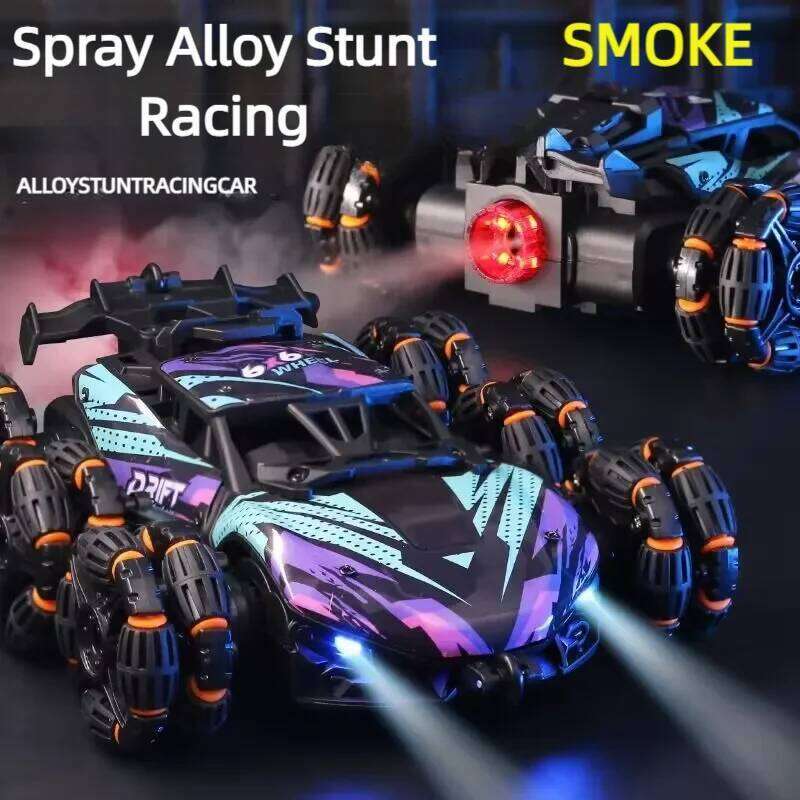 Children's Alloy Remote Control Morphing Six-Wheeled RC Off-Road Climbing Stunt Four-Wheel Drive Spray Drift Racing Car Toys Y260131