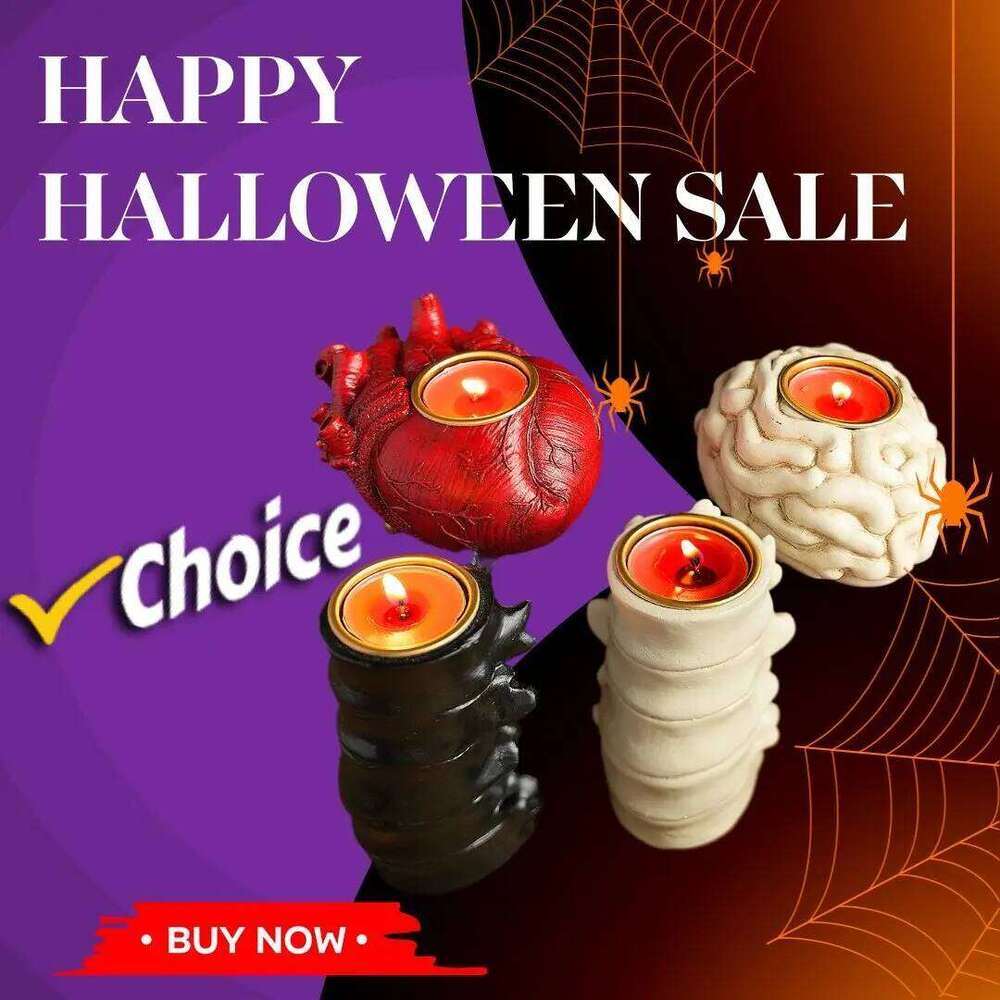 Human Organ Models Holder, 3D Heart Spine Brain Candlestick Candle Stand,Halloween Horror Theme Home Decorations Y260131