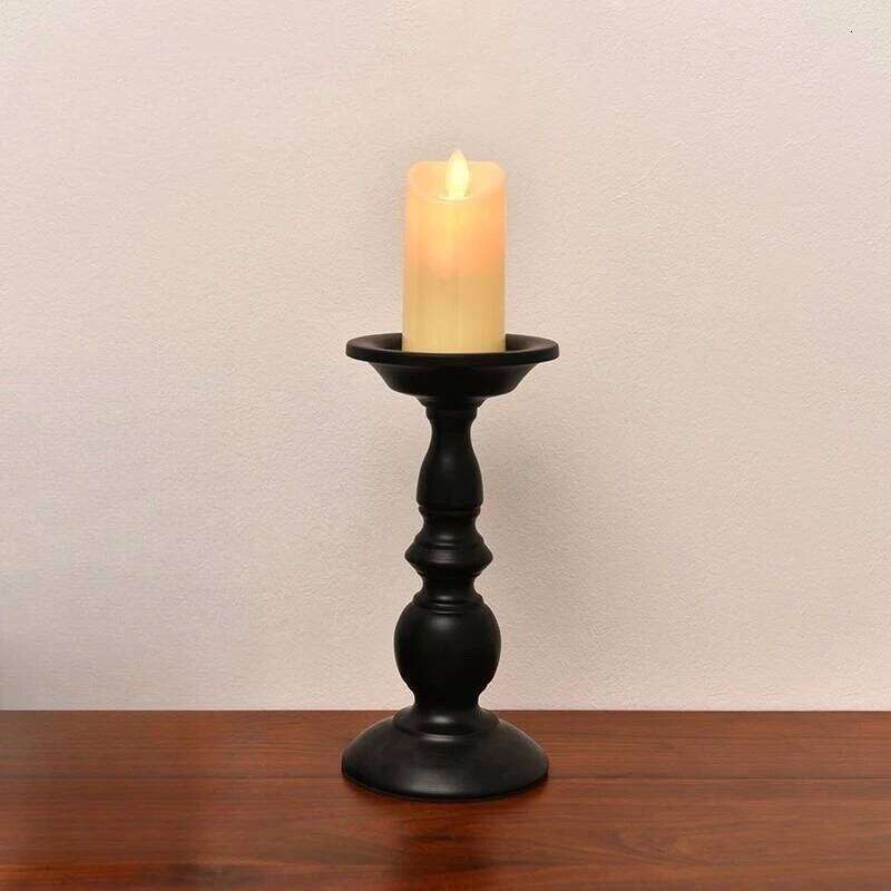1pc 22cm Vintage Black Candle Holder, Perfect for Creating A Romantic Candlelit Dinner Atmosphere Y260131