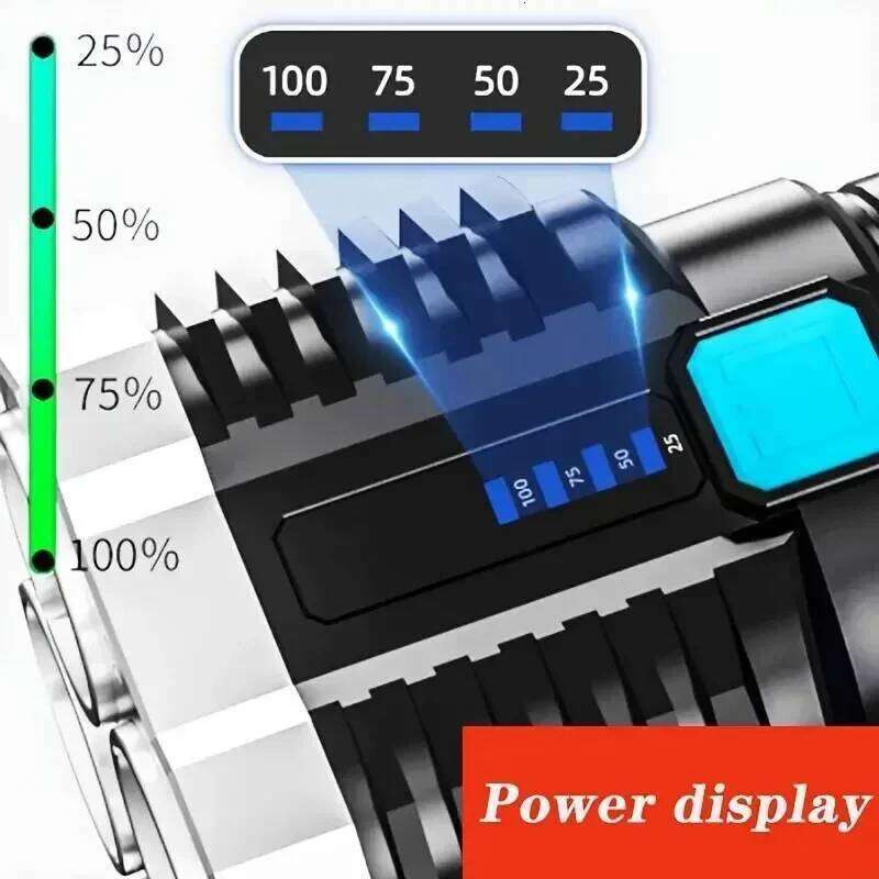 Hand Lantern Lighting Mode Portable High Power Rechargeable Durable LED Flashlights Camping Torch With 4 Lamp Beads Side Light H260131