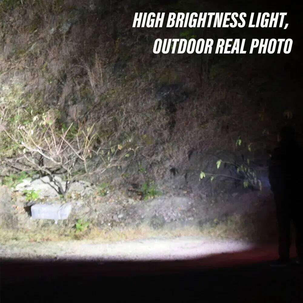 MINI Rechargeable LED Flashlight Light With Side Lights and Lampshade Tail with Magnet Suitable for Exploring, Camping H260131