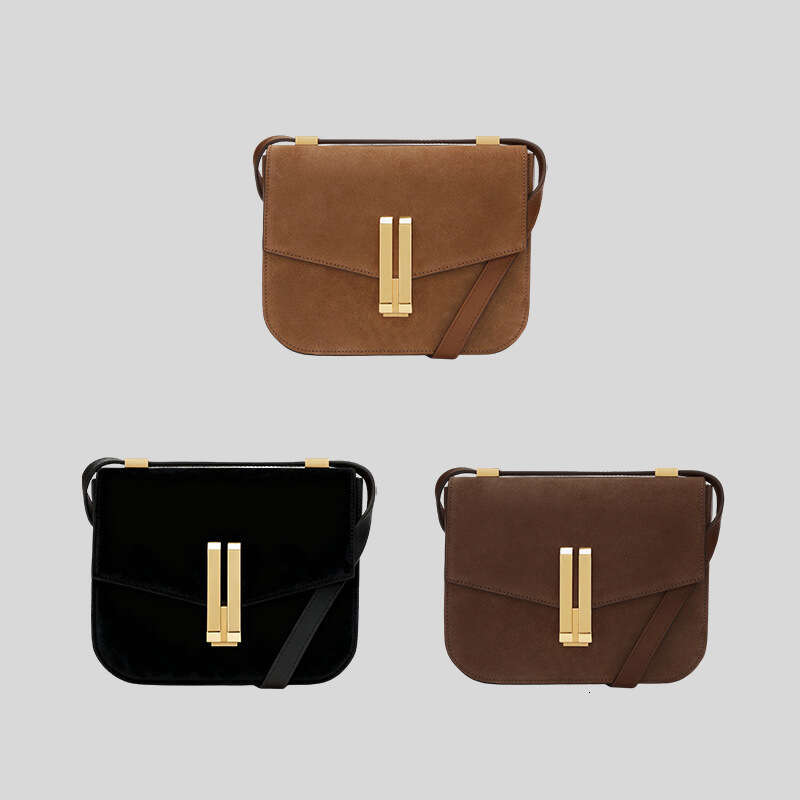 Cross Border Tofu British Niche Design Small Square Vintage Suede Single Shoulder Crossbody Bag JINXIANGGUO