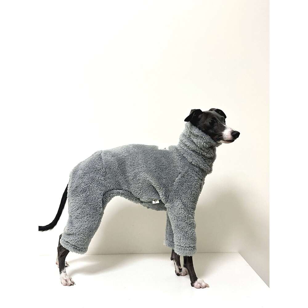 Famous brand Italian Greyhound Double Side Grey Clothing Turtleneck Warm Fleece Dog Coat Whippet Jammies Pajamas Jumpsuit in Winter pupakaIK