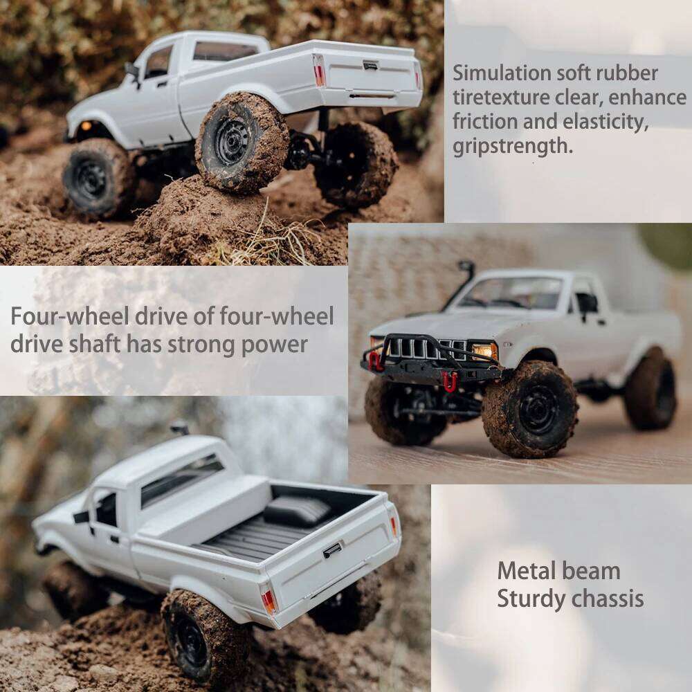 WPL C24-1 Full Scale RC Car 1:16 2.4G 4WD Rock Crawler Electric Buggy Climbing Truck LED Light On-road 1/16 For Kids Gifts Toys Y260131
