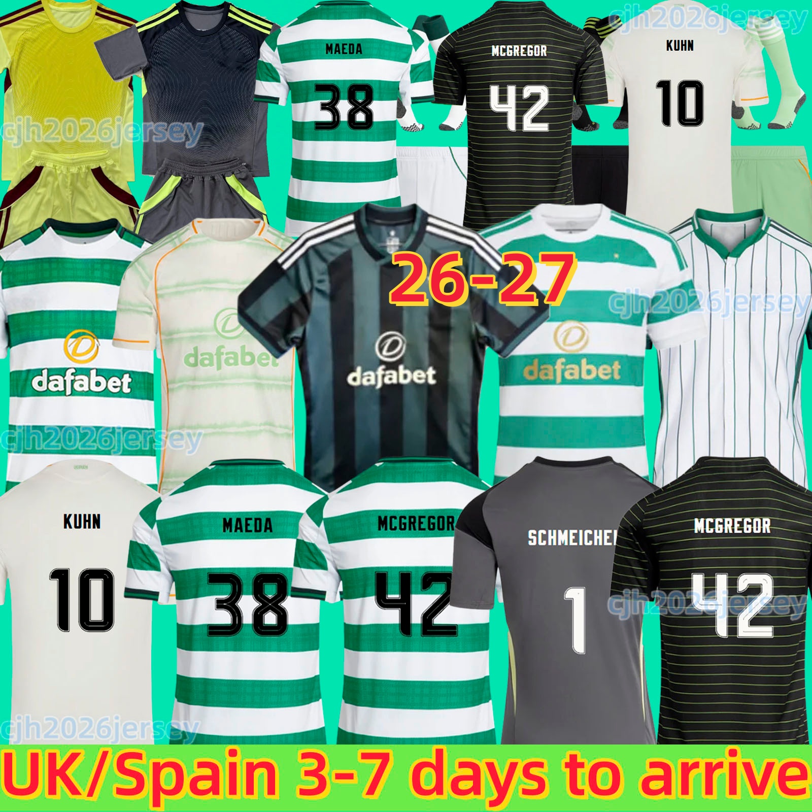 2026 27 Celts Soccer Jerseys celticfc jersey 26 27 Home Away football shirts EDOUARD men and kids kit IDAH KYOGO MCGREGOR SCHMEICHEL irish celticfootball jerseys set