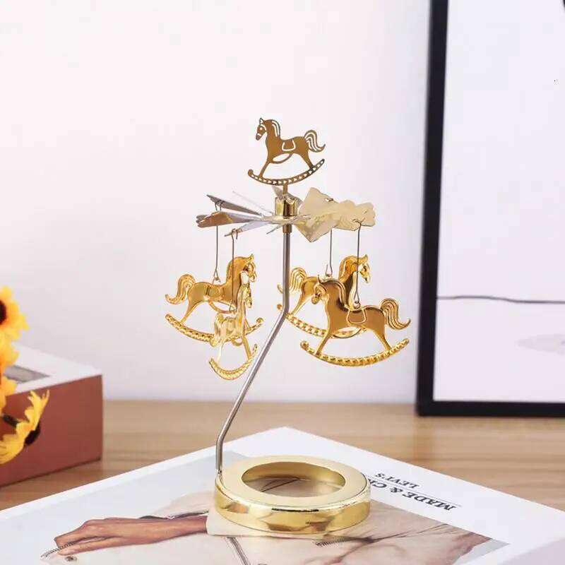 Spinning Candle Holder Thermal Rotating Candlestick Restaurant Wedding Christmas Valentine's Day Thanksgiving Table Decoration Y260131