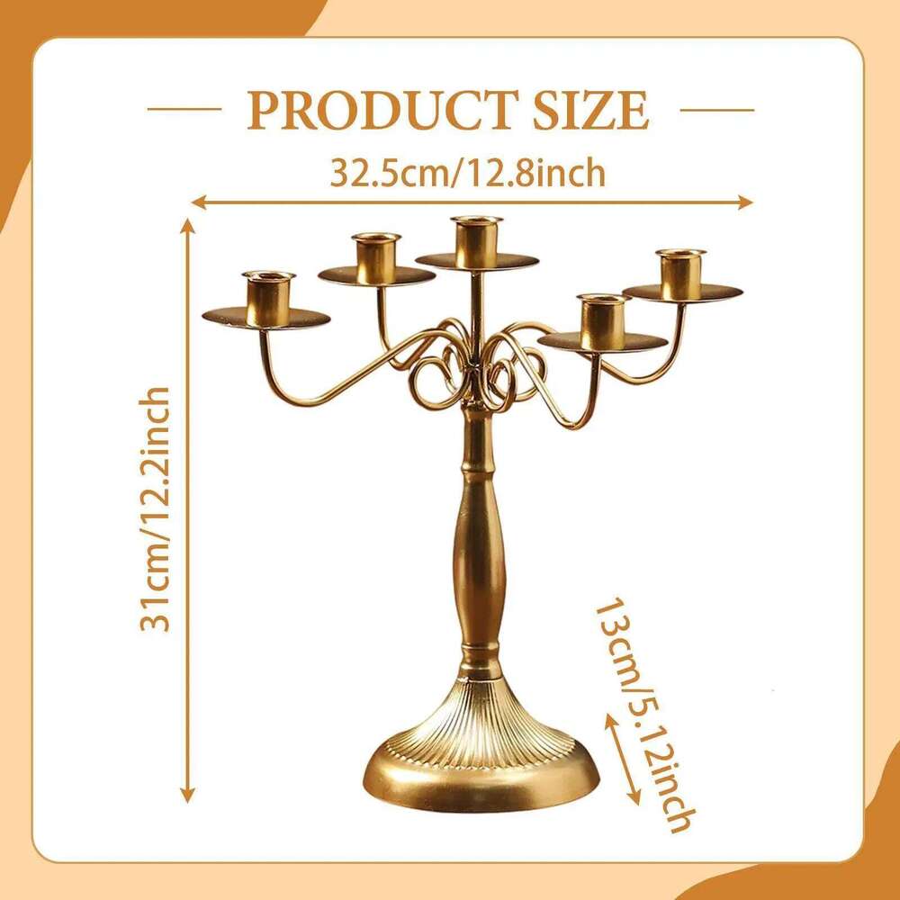 Multi Arm Candelabra Party Candlestick Candelabrum Tapered Candle Holder for New Year Hotel Halloween Kitchen Anniversary Y260131