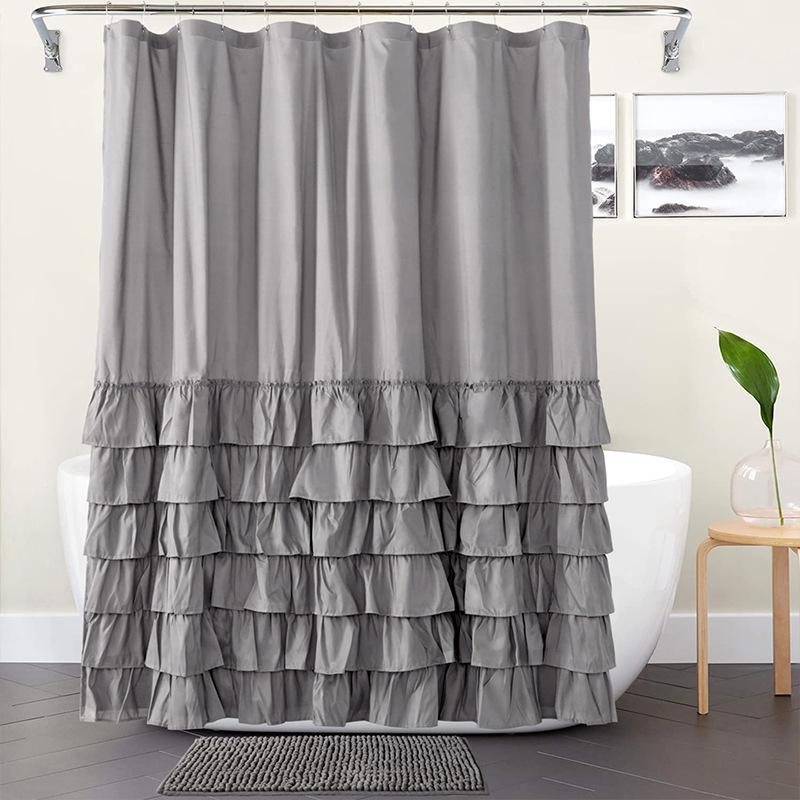 YL-38254 Butterfly Wing New Pleated Bathroom Shower Curtain, Polyester, Mildew-proof and Waterproof, Hotel Partition