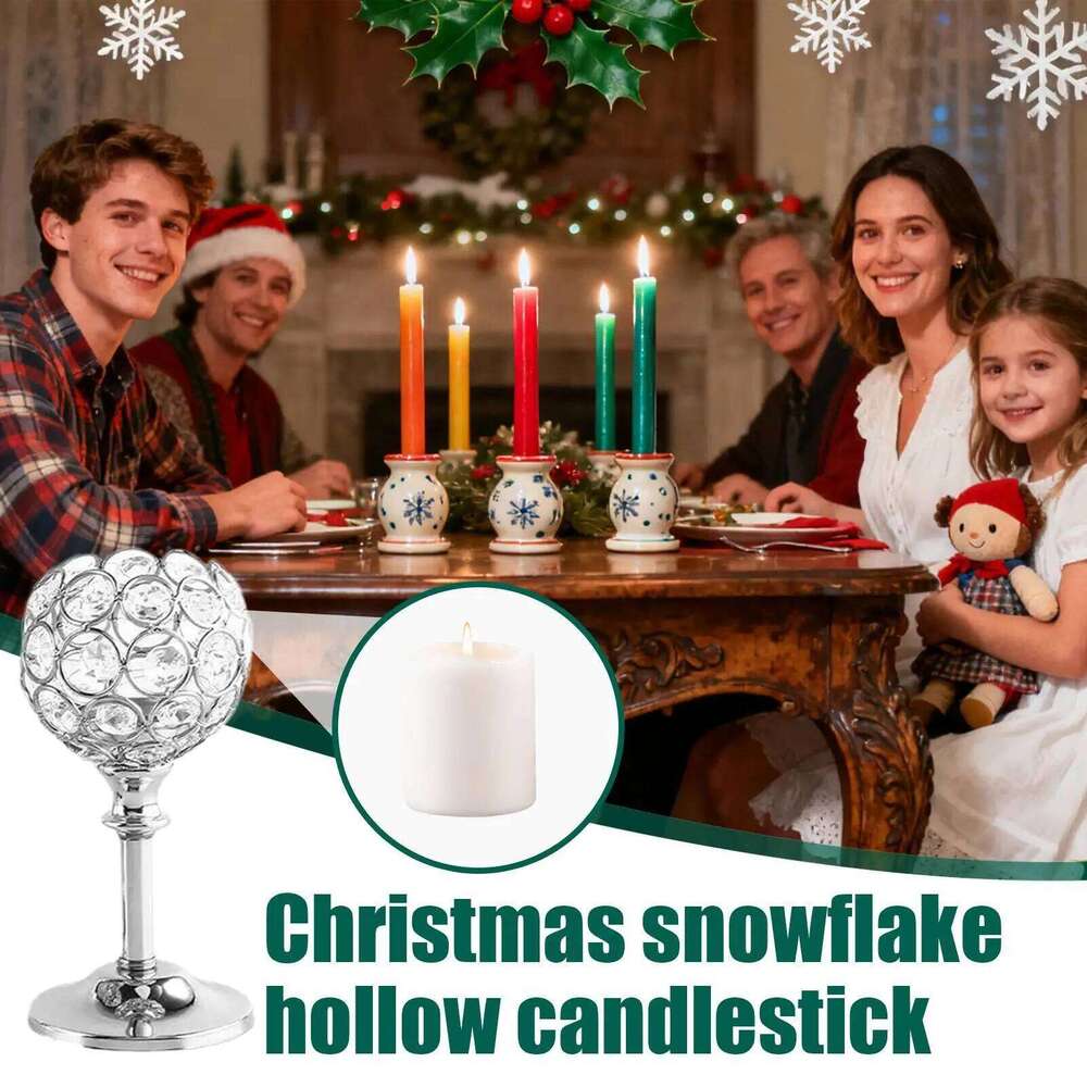 Crystal Vintage Christmas Candle Holder Decor For Wedding Party Home Class Bedroom Living Y260131