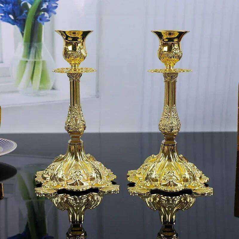PEANDIM Gold Silver Metal Holders Christmas Party Candlestick Wedding Candle Stand Romantic Home Table Candelabra Decor Y260131