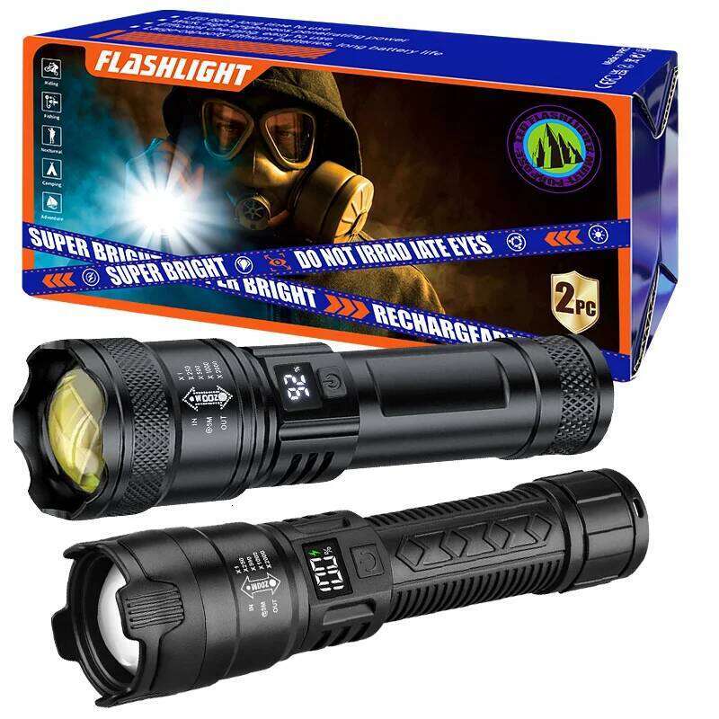 1000LM Ultra Bright LED Flashlight Type-C Rechargeable Long Range Zoom Tactical Torch Outdoor Emergency Camping Fishing Lantern H260131