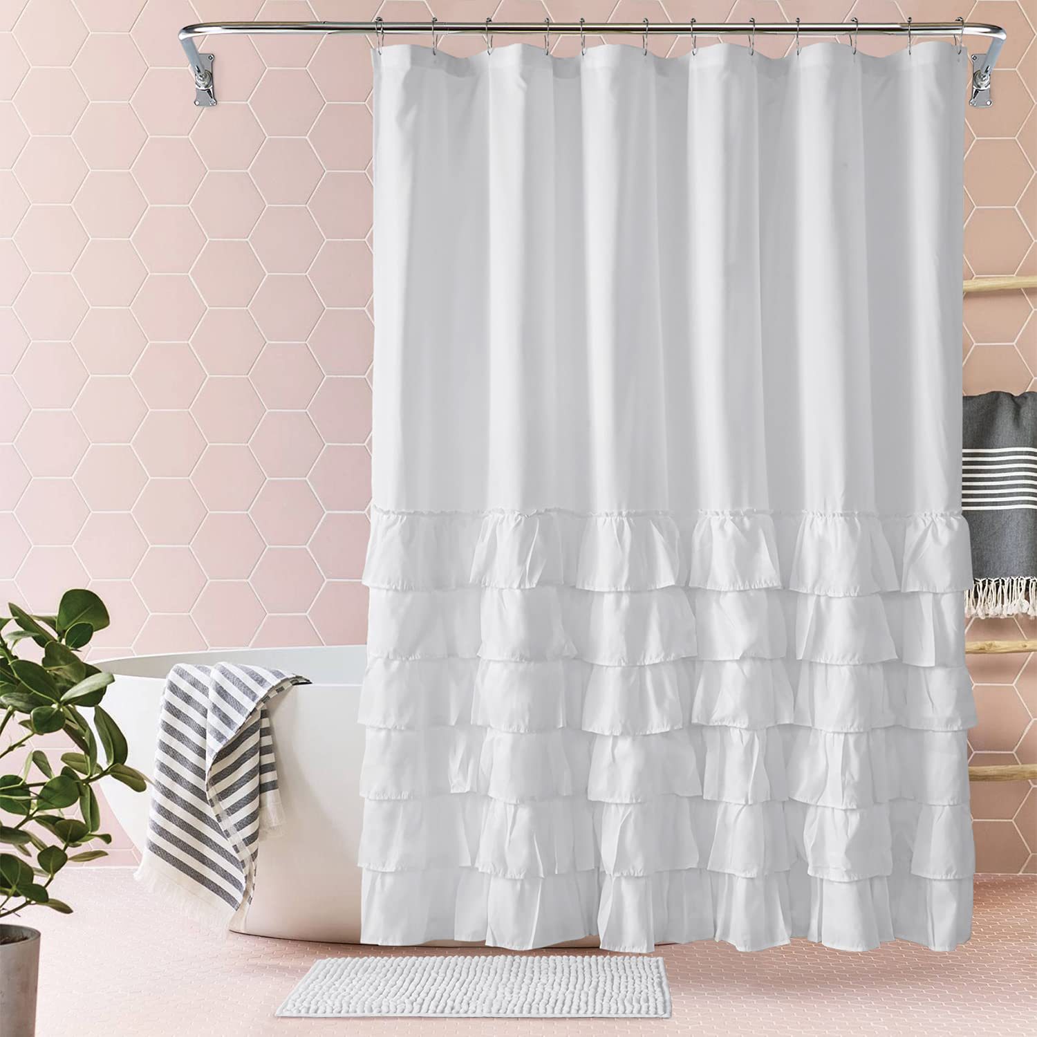 YL-38258 Butterfly Wing New Pleated Bathroom Shower Curtain, Polyester, Mildew-proof and Waterproof, Hotel Partition
