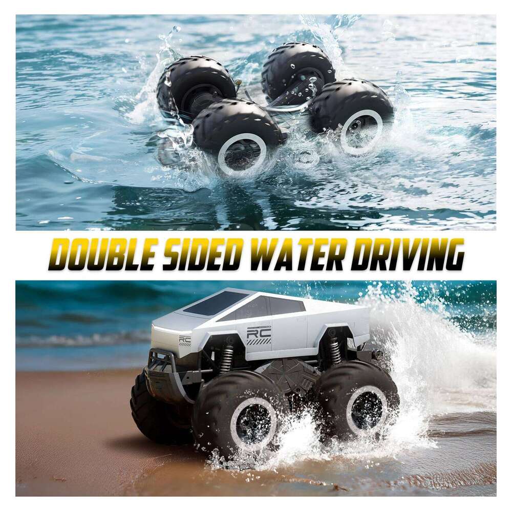STEMTRON Amphibious Remote Control for Boys 2.4 GHz 1:16 All Terrain Off-Road Car RC Truck Pool Toys Y260131
