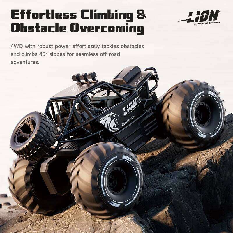 Amphibious 4WD RC Crawler 50Min Run Time IPX7 Waterproof APP and Gesture Control Off Road Drift HD Camera For All Terrain Advent Y260131