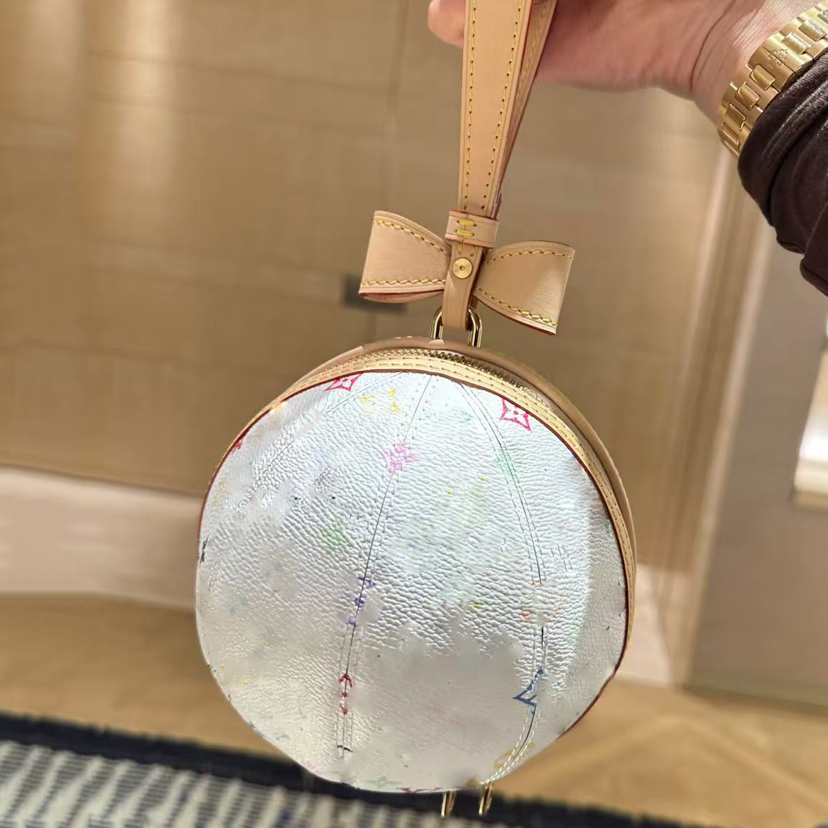 Koro Koro Clutch Multicolor Ball Shape Bags Designer Murakami Round Handbag Purses Leathe Tote Bag Coin Purse Wallet Top M13710
