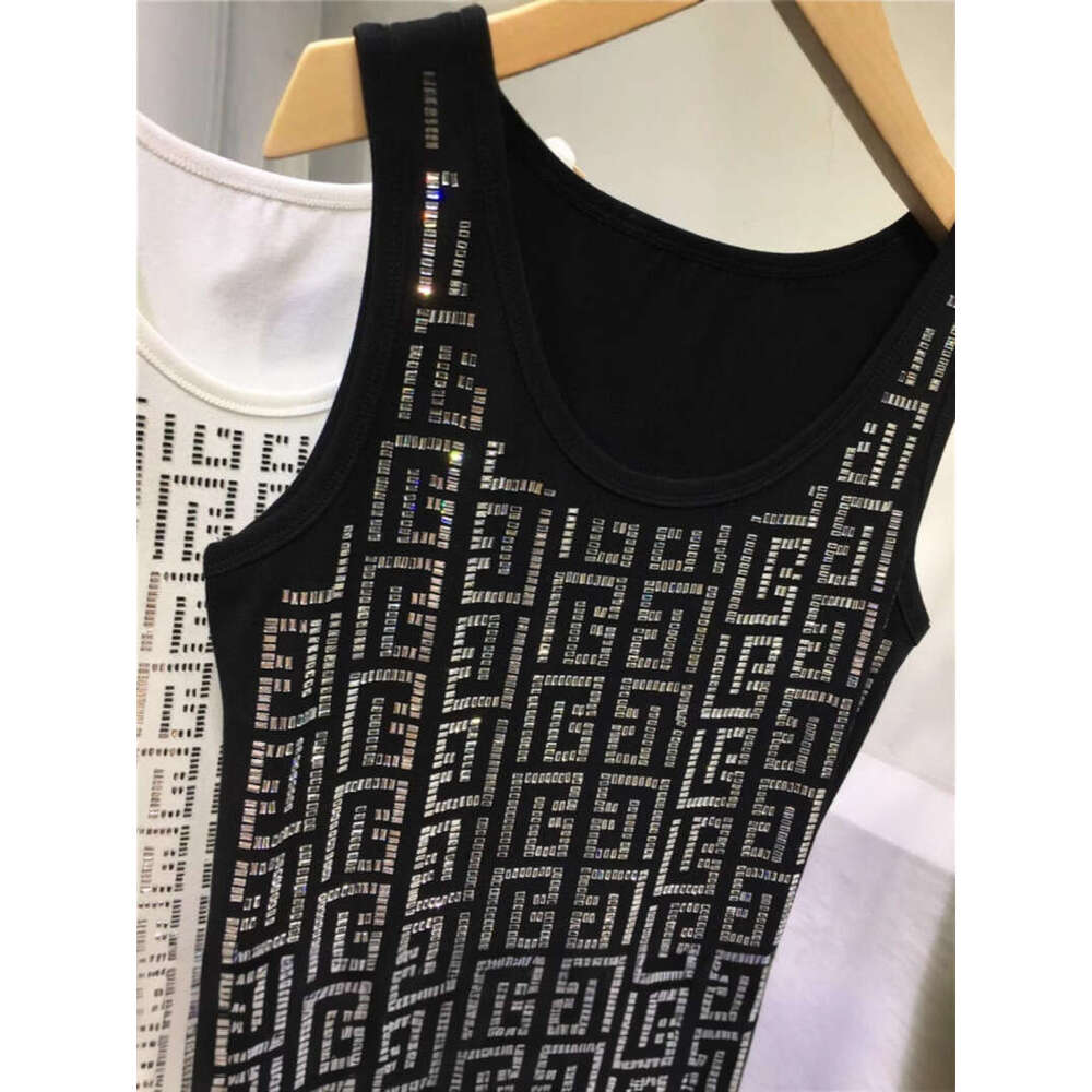 Summer slimming clearance special sale plus size women's clothing heavy rhinestone high elasticity vest