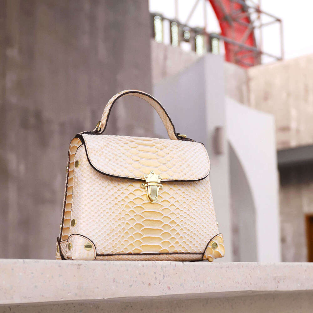 Totebag Shoulder ROSE NOIRE Cross-Border Women's European And American Style Single Shoulder Shaped Box Ladies Handbag Crossbody Snake Pattern Ba