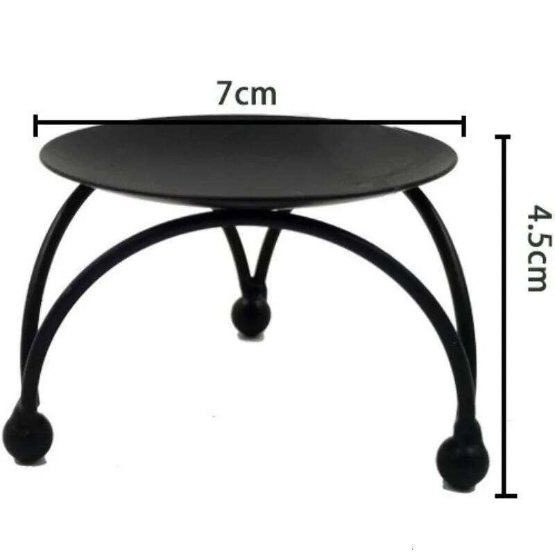 1PC New iron art holder round scented candle tray creative romantic dining table decoration desktop ornament Y260131