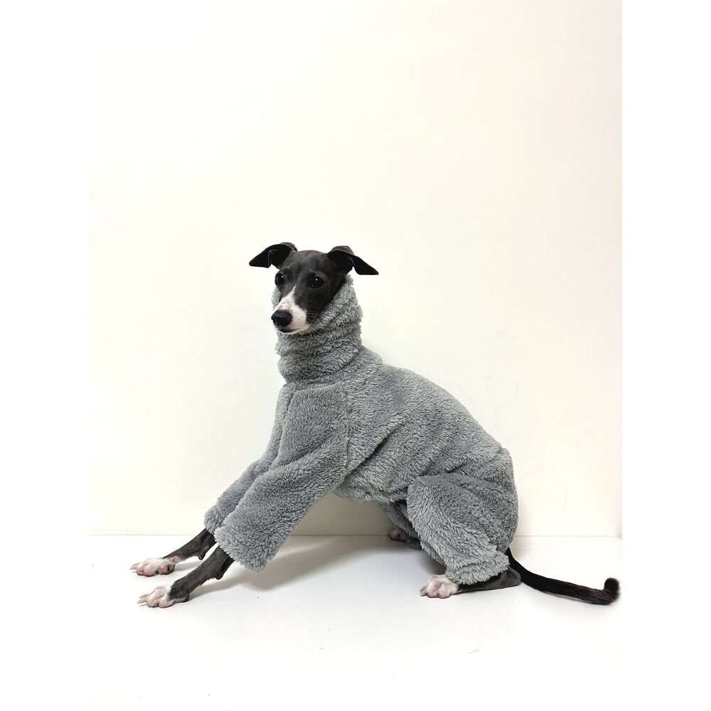 Famous brand Italian Greyhound Double Side Grey Clothing Turtleneck Warm Fleece Dog Coat Whippet Jammies Pajamas Jumpsuit in Winter pupakaIK