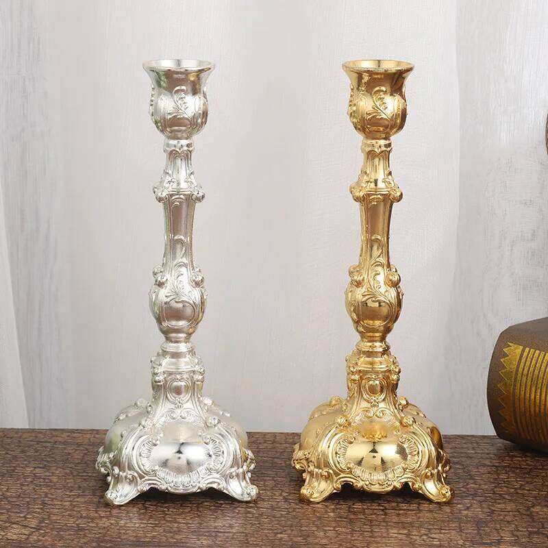 European Retro Zinc Alloy Candle Holder Hotel Wedding Party Crafts Romantic Candlelight Dinner Decor Y260131
