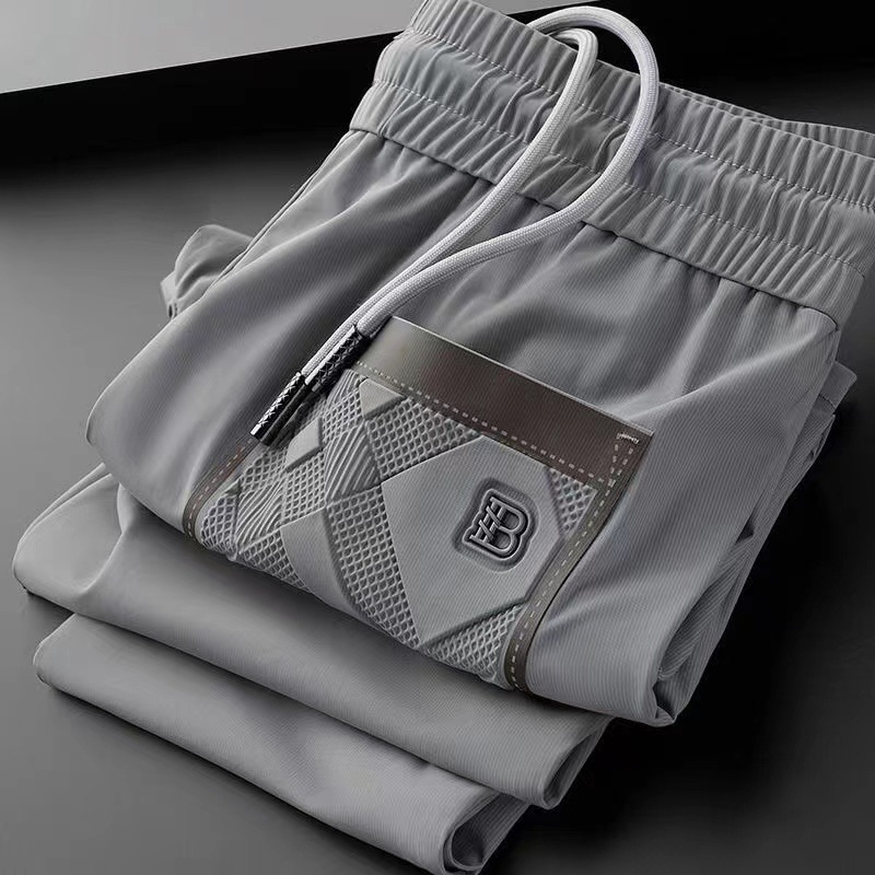 Summer 2026 Thin Ice Silk Men's Sports Pants New Style High End Fashion Trend Straight Leg Versatile Casual Trousers Free Shipping