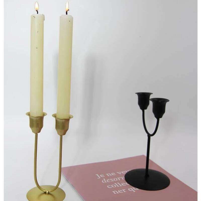 Simple Stand Metal Candlestick Christmas New Year Decoration Desktop Adornment Candle Holder Indoor Ornaments Candles Cup Y260131