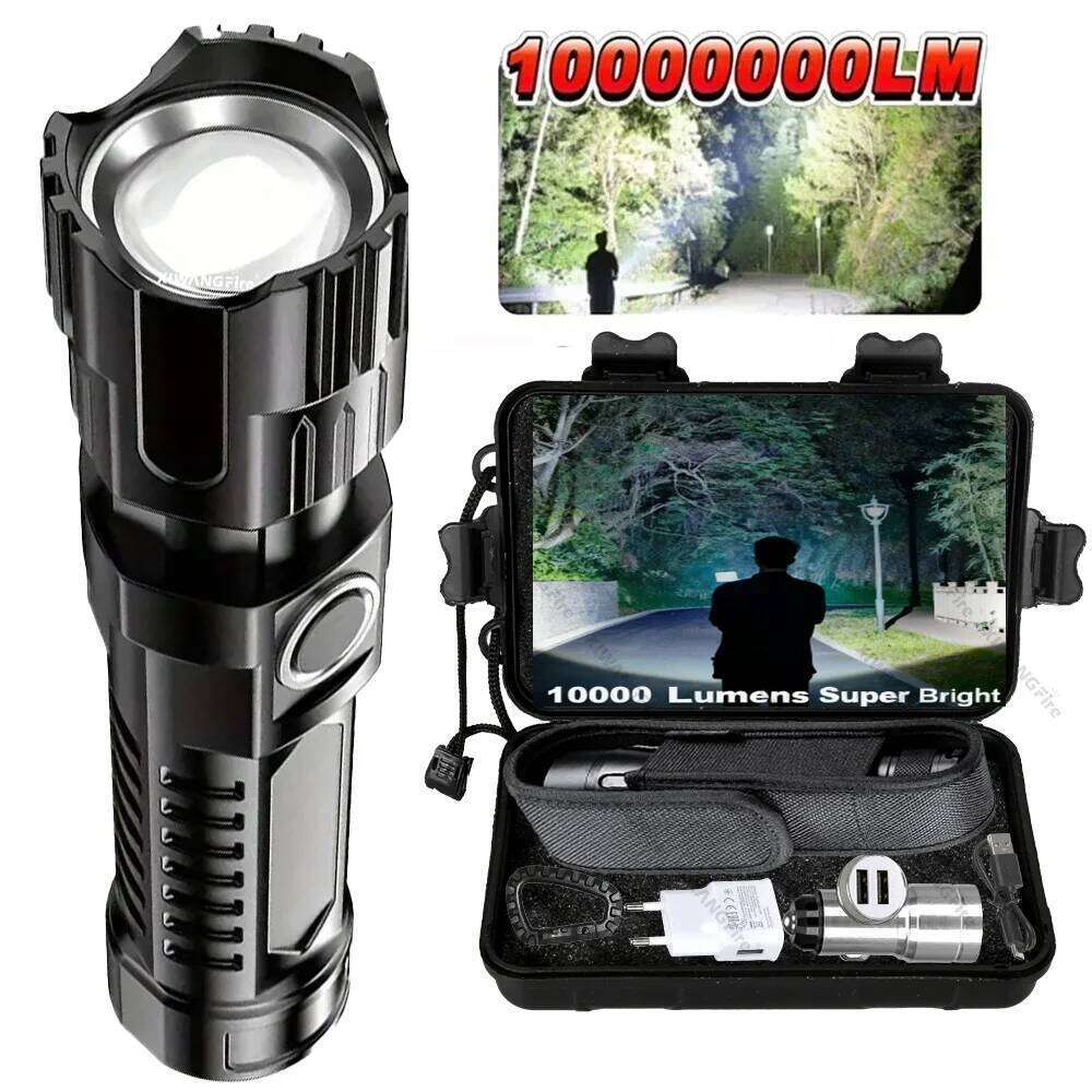 Rechargeable LED Flashlight Zoomable Torches Handheld 3 Modes Waterproof High Power Hand Toch Light Outdoor Wilderness Camping H260131