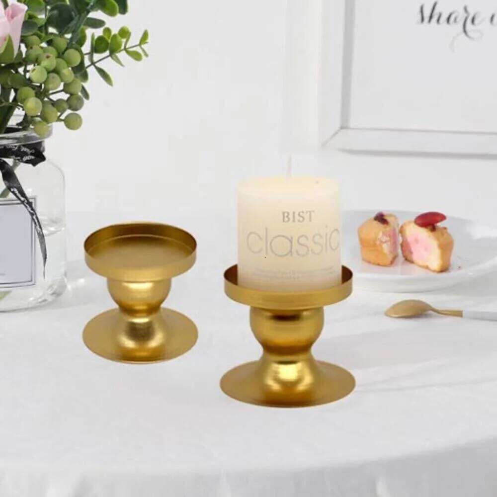 Metal Candlestick New European Style Geometric Circle Photography Props Gold/Black Candle Holder Wedding Party Y260131