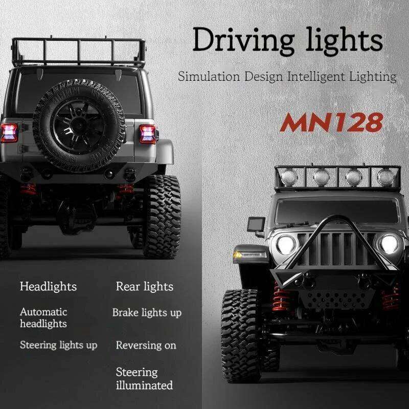MN128 1/12 New Rc Remote Control Car 2.4g 4wd Full Scale Mnrc Rtr Led Light Rock Crawler Climbing Truck Adult Christmas Kidsgif Y260131