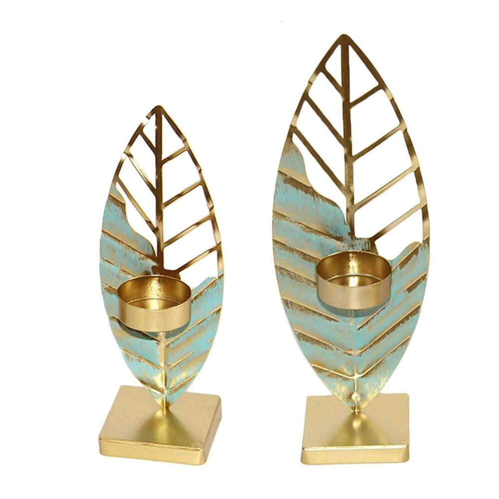 Tealight Leaf Candle Holder Candleholder Centerpiece for Living Room Table Decorations Bedroom Wedding Decor Y260131