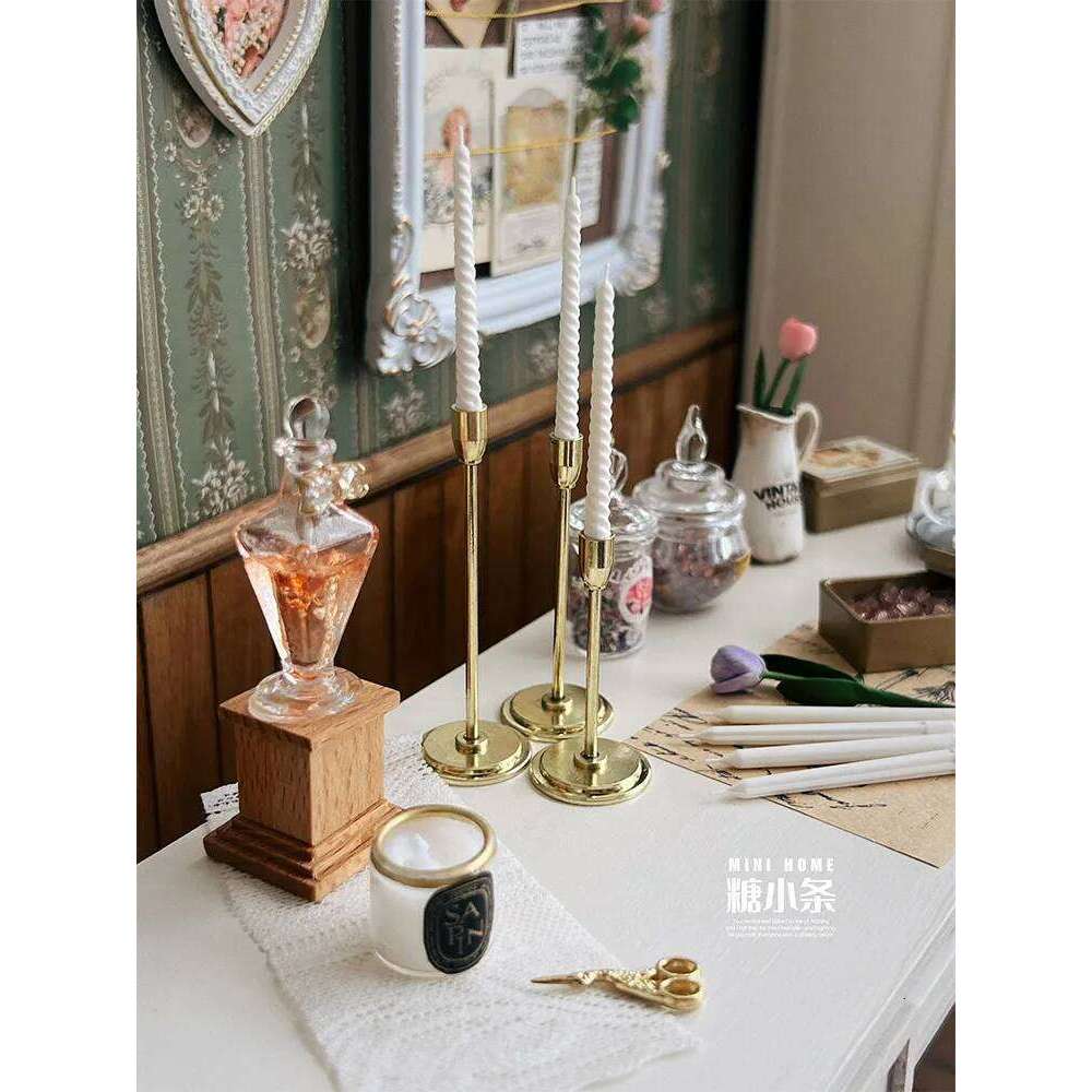 1/6 Doll House Model Furniture Accessories Simulated Metal Candlestick Candle Bjd Ob11 Gsc Blyth Soldier Lol Miniatures Light Y260131
