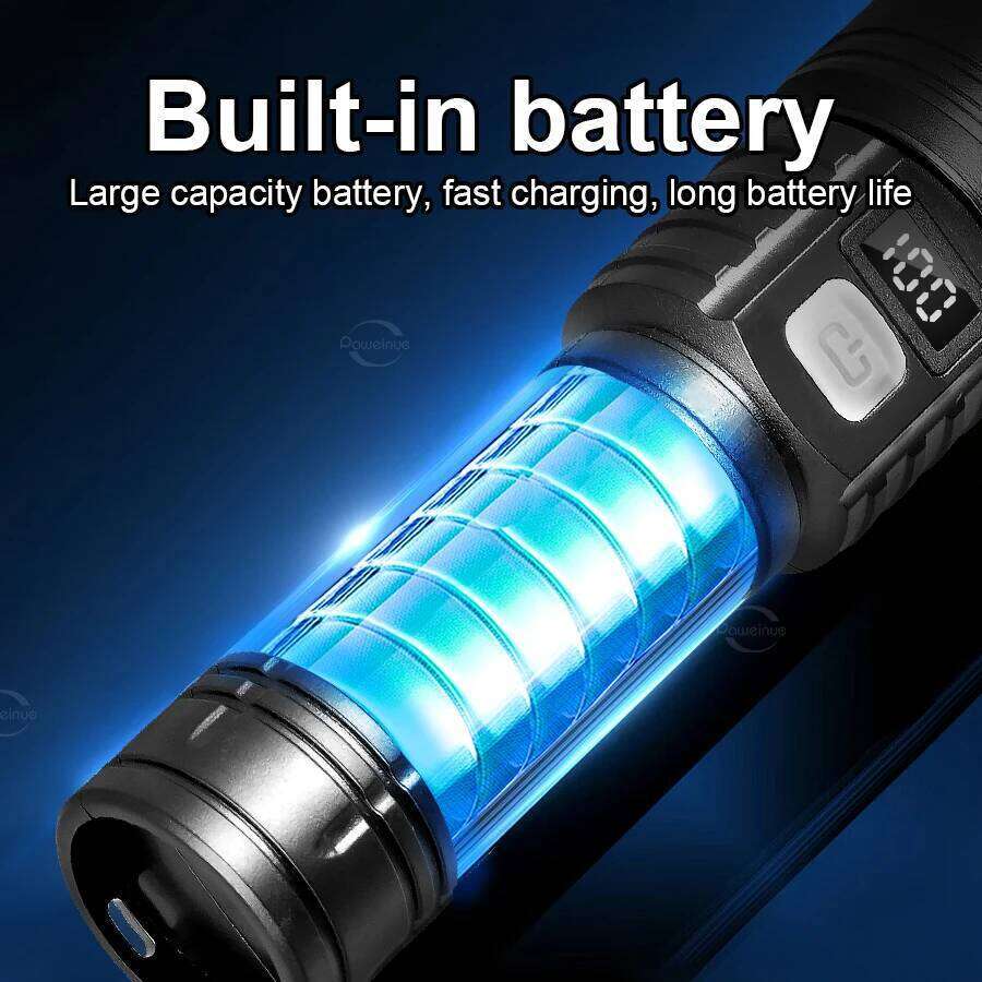 Super XHP120 Powerful Led High Power Zoom Long Range Torch Light Rechargeable Flashlight TYPE-C Camping Lamp H260131