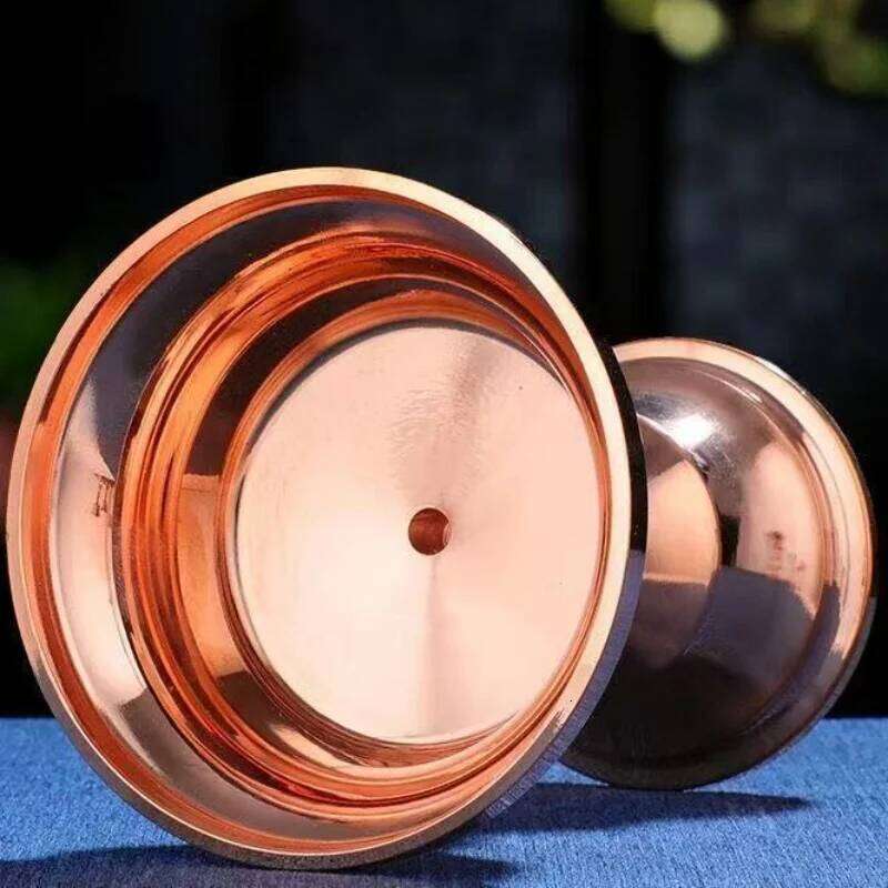 Buddhism Candlestick Holder,Luster Red Copper Altars Cup,Eternal Ghee Floating Holy Candle Lamp,Tibetan Buddhist item Y260131