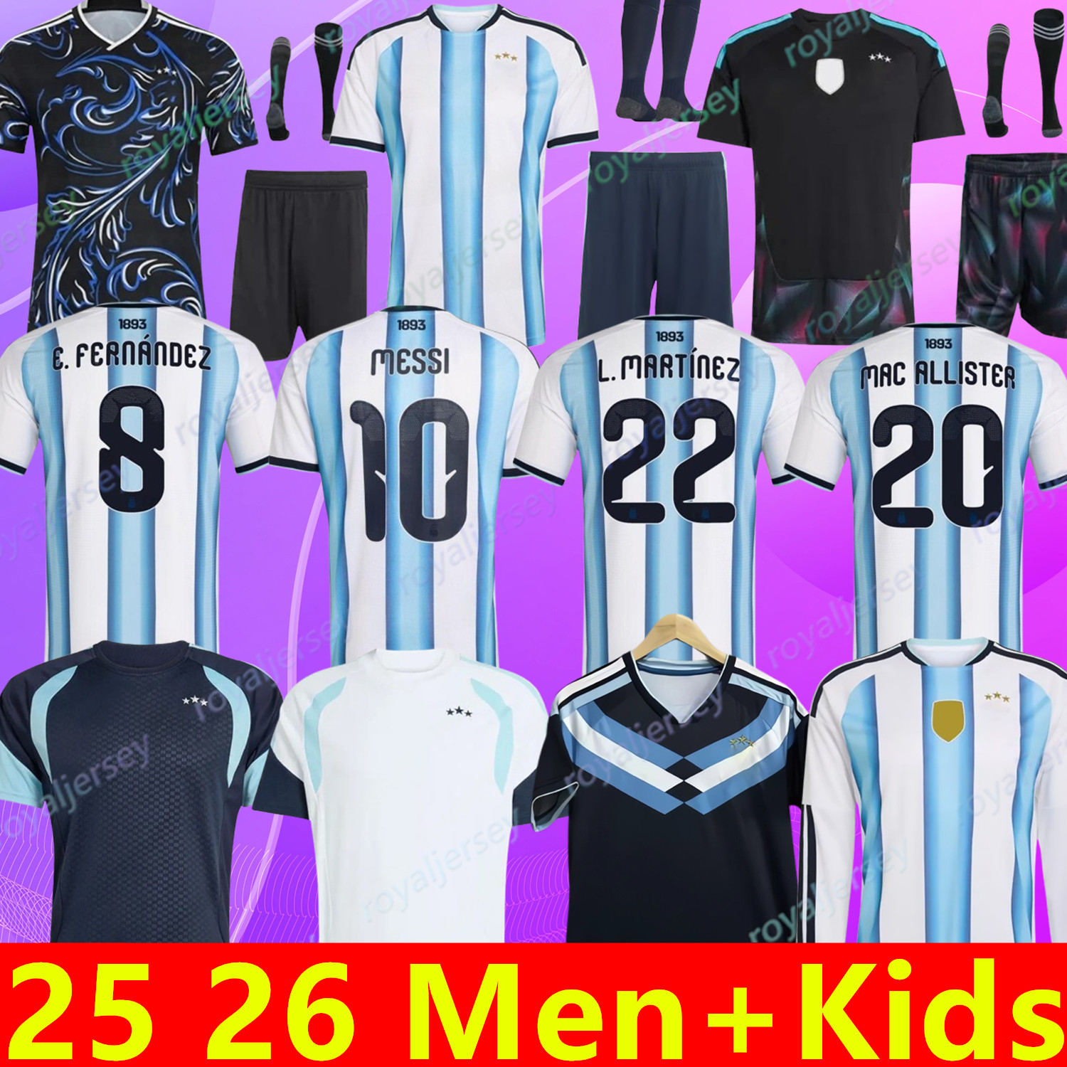world cup 2026 Argentinas soccer Jersey MESSIS DE PAUL National Team J.ALVAREZ E.MARTINEZ MAC ALLISTER MARADONA Fans Player 2025 2026 Football Shirt SUAREZ men kid Kit