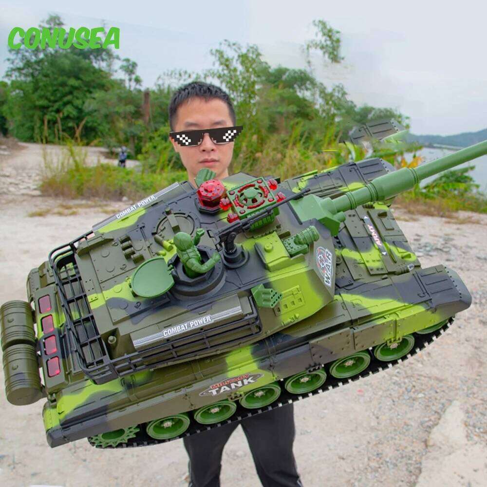 55/44/33CM Rc Tank Military War Tanks Electric Car Remote Control Simulation Shooting Radio-Controlled Crawler Toys for Boys Y260131