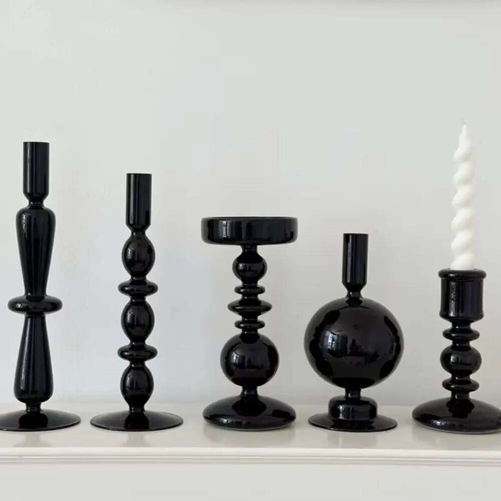 Simple European Style Glass Holders Elegant Unique Minimalist Candlestick Creative Retro Candle Stands Party Y260131
