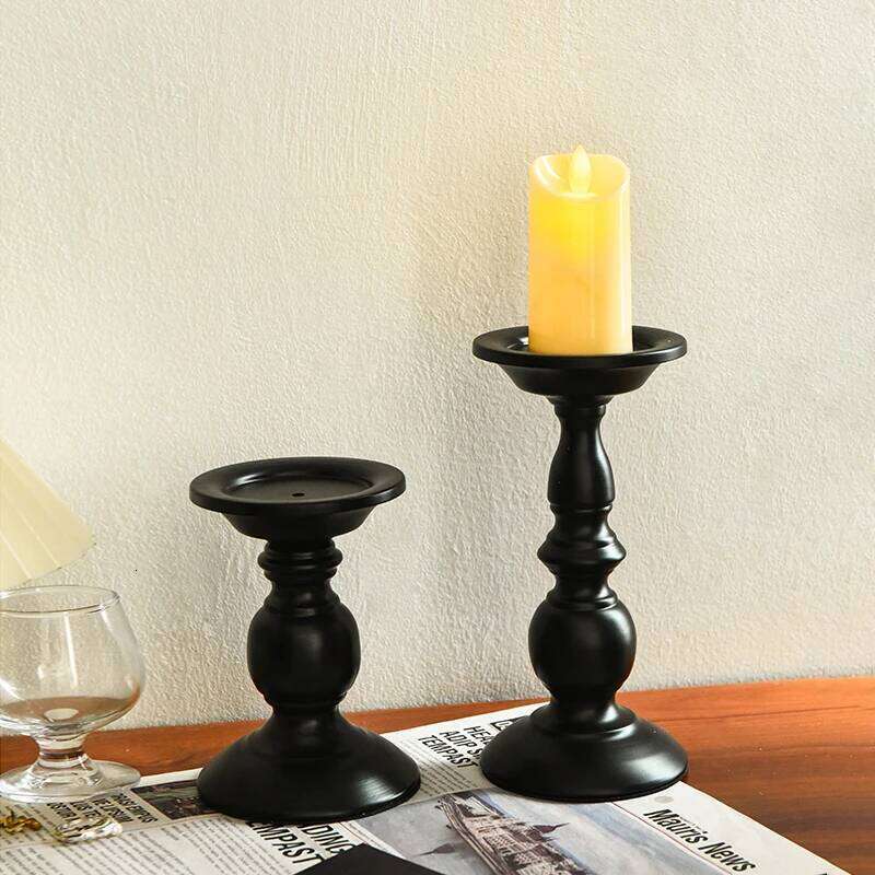 1 Piece: Simple Retro Black Iron Candle Dinner Dining Table Holder Romantic Decoration Y260131